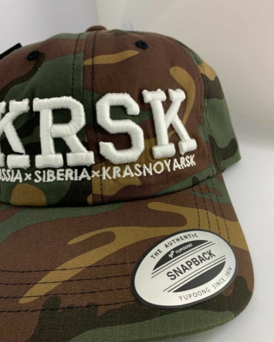 ЯЛК Бейсболка “KRSK” (камуфляж, вышивка белый)