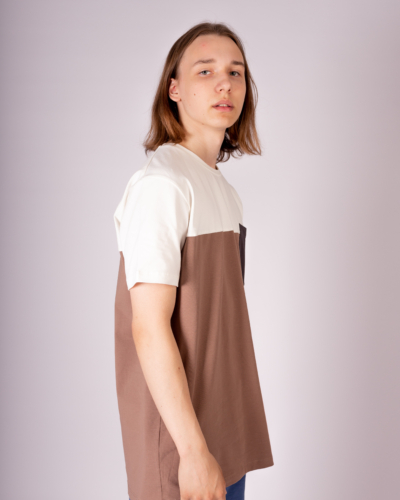 КАРТЕЛЬБ – Футболка колоблок карман – молоч / кофе / графит