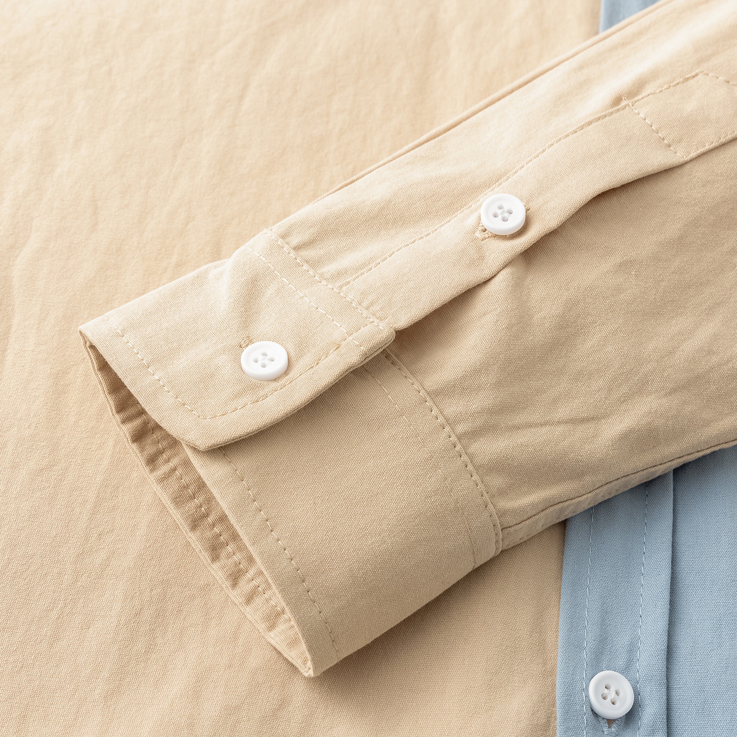 YSH Сорочка мужская YMKASHIX Puff песочный / голубой — изображение 3