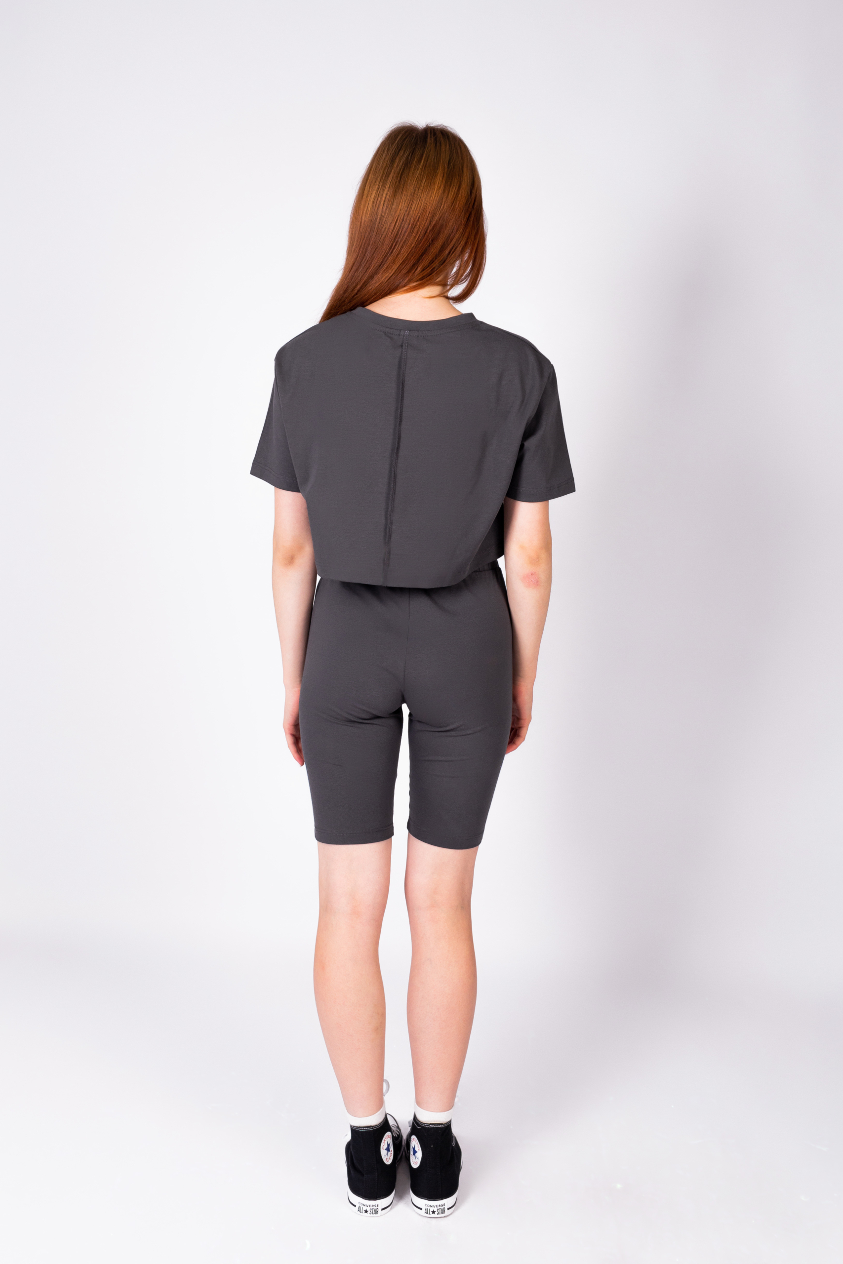 КАРТЕЛЬБ - футболка кроп - со строчкой - графит — изображение 4