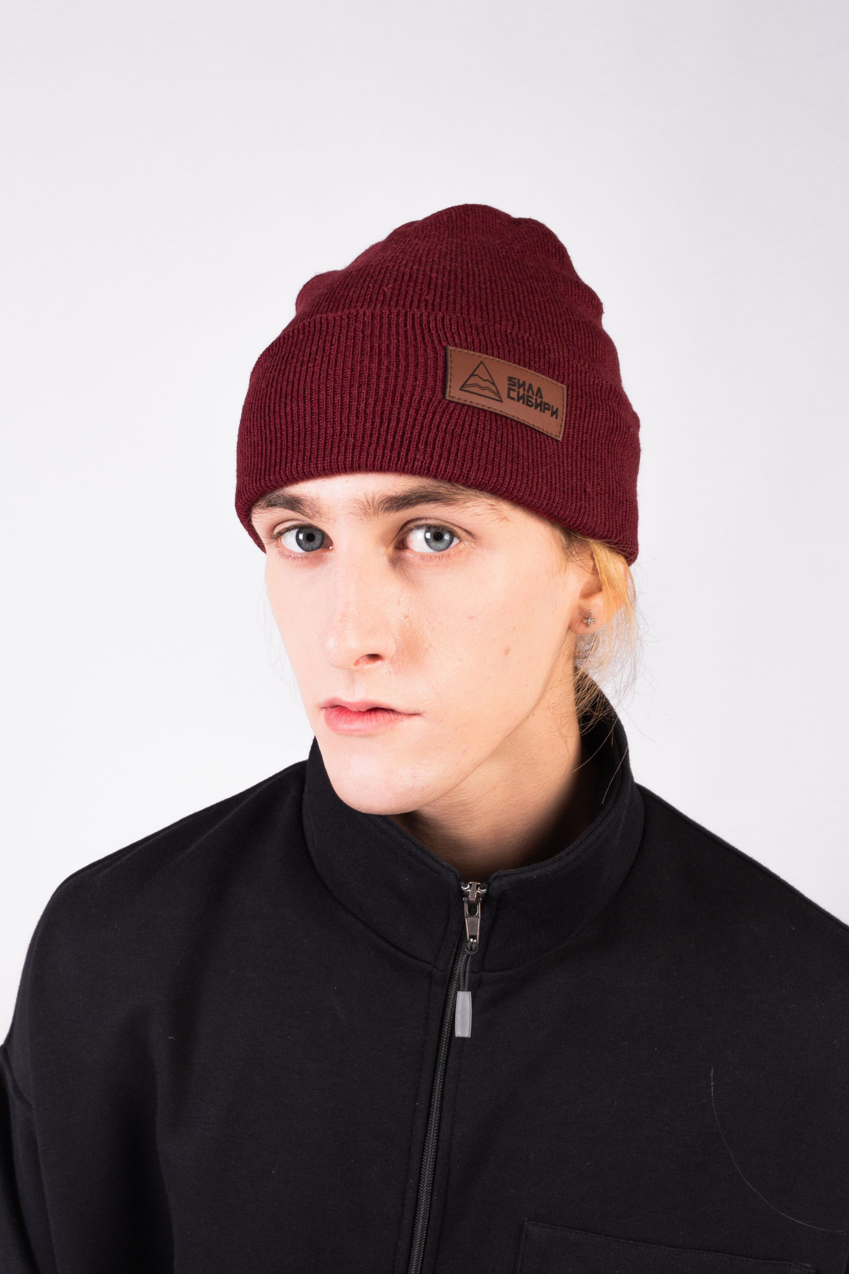 ЯЛК Шапка Flexfit® 1501КС "Sила Сибири" - винный (100% акрил) — изображение 2