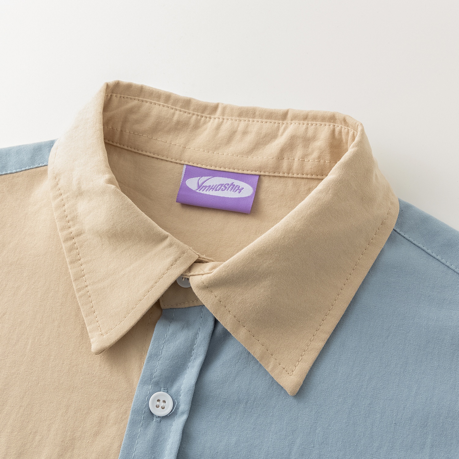 YSH Сорочка мужская YMKASHIX Puff песочный / голубой — изображение 4