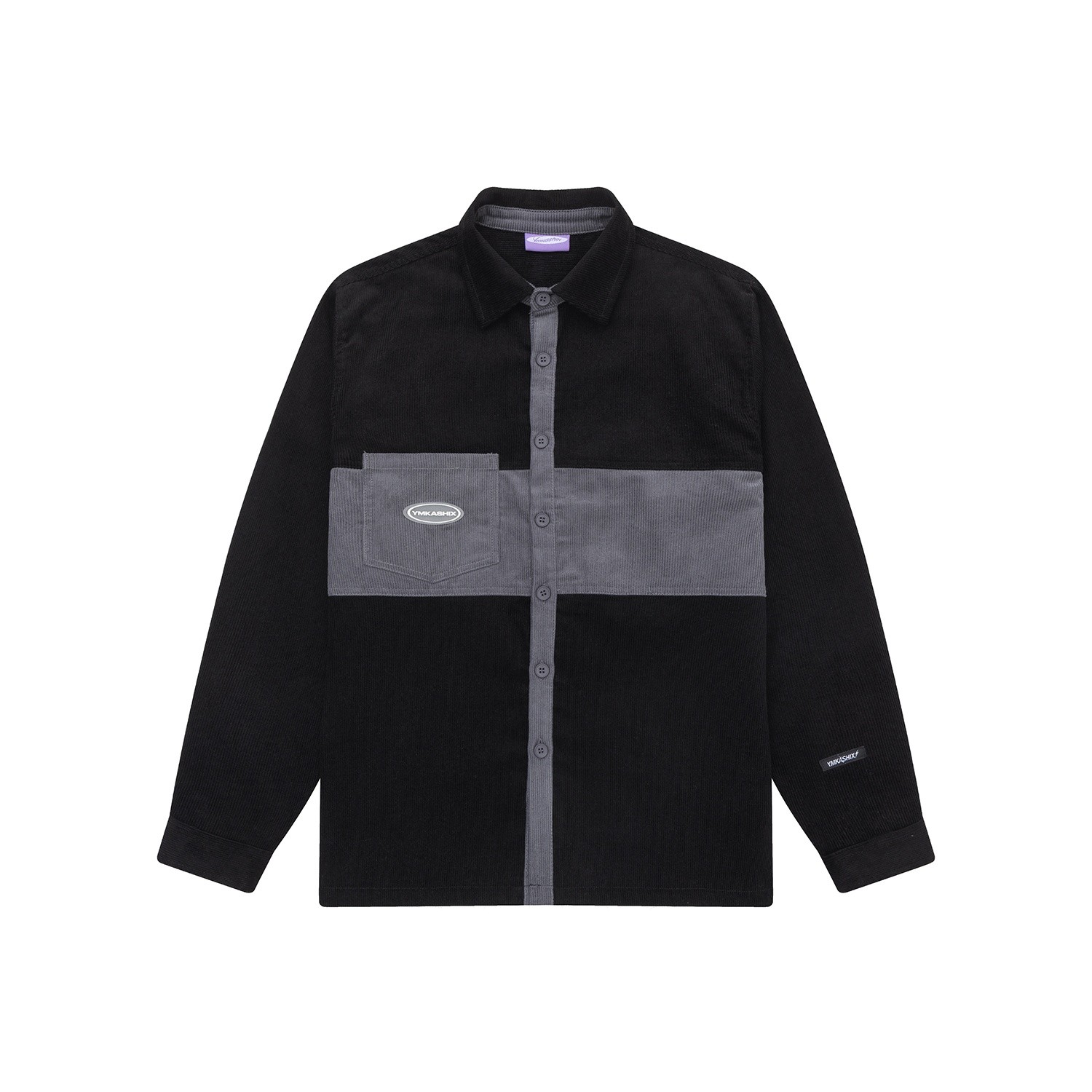 YSH Рубашка YMKASHIX Velvet Button черный / серый
