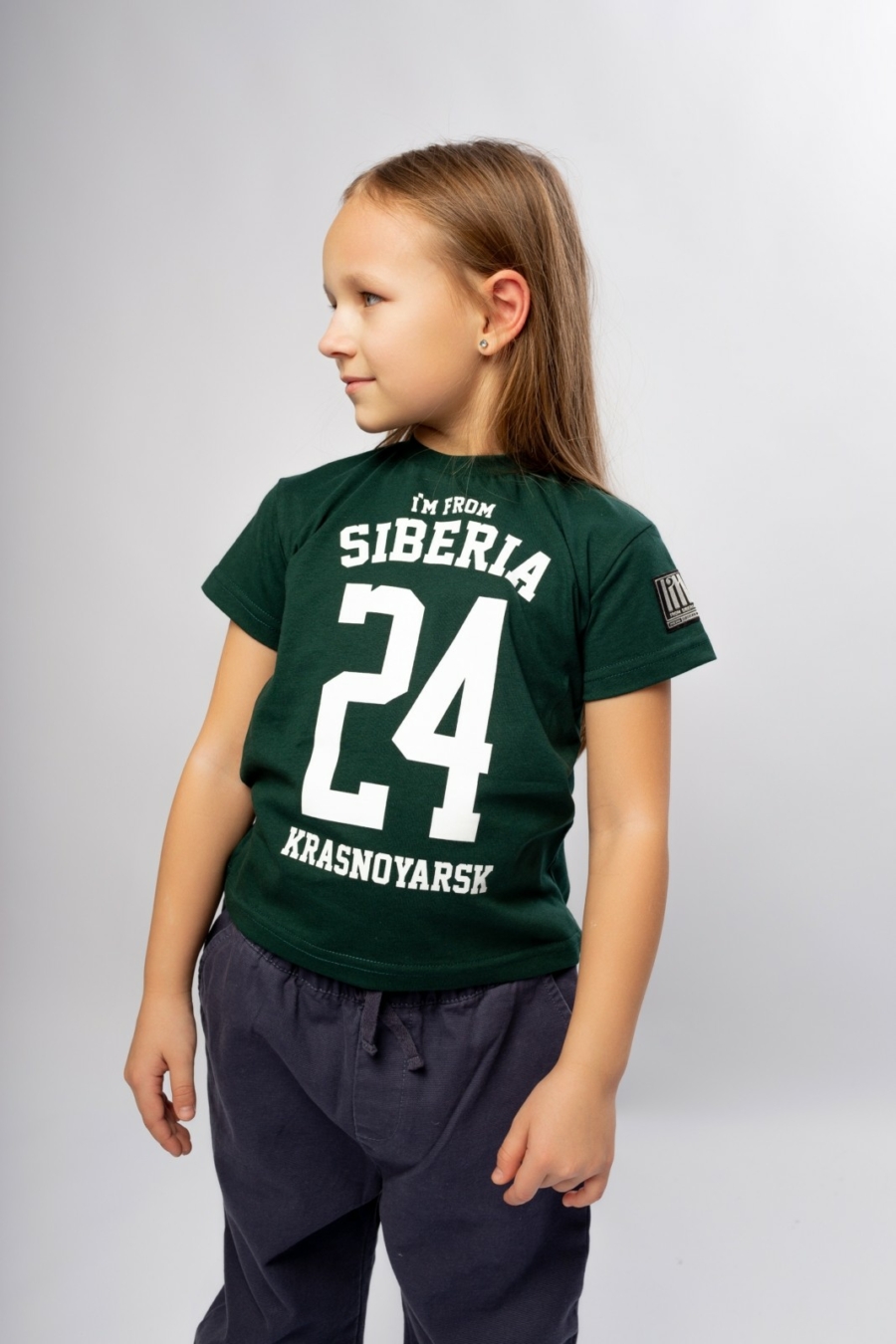 I'm from Siberia - футболка дет "Города Сибири 24" - хвоя — изображение 2