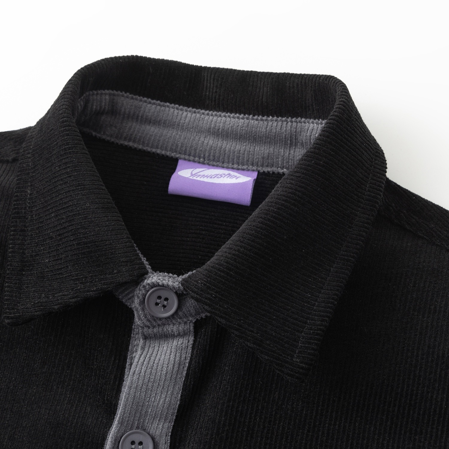 YSH Рубашка YMKASHIX Velvet Button черный / серый — изображение 3
