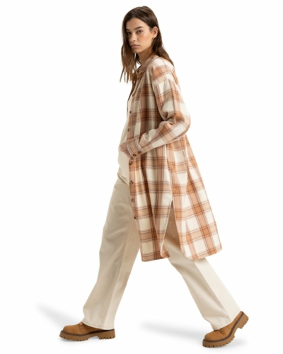 ROXY ERJWT03637 / AQUA WAVES / рубашка платье / PARCHEMENT PARADISE PLAID