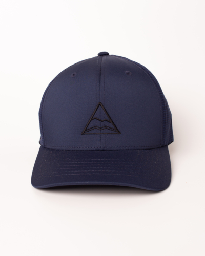 КАРТЕЛЬБ – бейсболка Flexfit 110X – темно синий, вышивка черный лого △ размер универсальный