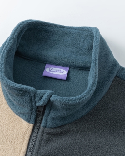 YSH Свитшот YMKASHIX zip colorblock Ranger пыльно синий / песочный / серый