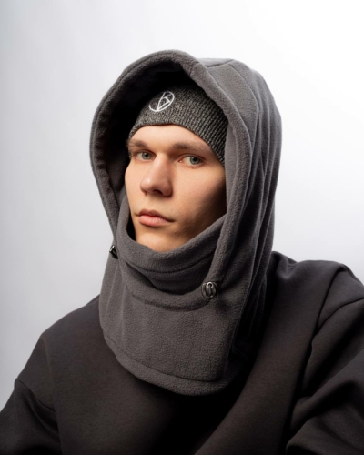 Lesya Lat Балаклава-капюшон двойная – серый