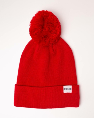 ЯЛК Шапка с помпоном ЯЛК FlexFit (№20) – красный KRSK (100%акрил)