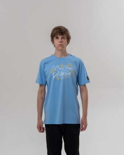 I’m from Siberia – футболка “Цветы” – голубой
