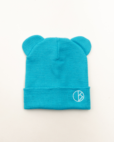 КАРТЕЛЬБ / Шапка 2слоя / LIGHT тонкая вязка (взр) с ушками / голубой (30% шерсть/70% п.акрил)