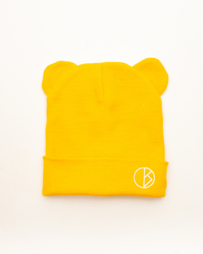 КАРТЕЛЬБ / Шапка 2слоя / LIGHT тонкая вязка (взр) с ушками / желтый (30% шерсть/70% п.акрил)