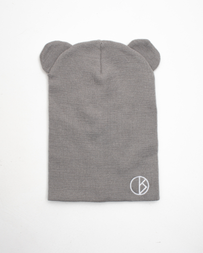 КАРТЕЛЬБ / Шапка 2слоя / LIGHT тонкая вязка (взр) с ушками / светло серый (30% шерсть/70%п.акрил)