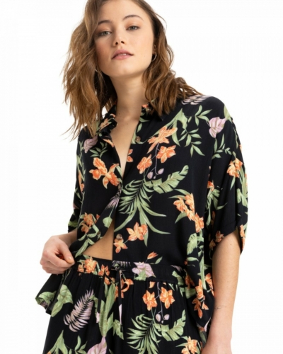 ROXY ERJWT03680 / BEACH NOSTALGIA / рубашка / BLACK
