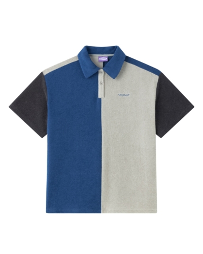 YSH Футболка поло YMKASHIX color block HTF синий песочный