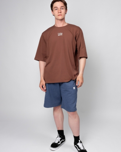 КАРТЕЛЬБ / Футболка оверсайз / Big ГОРЫ МОРЕ / шоколад / муж