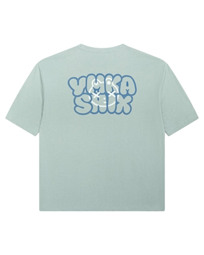 YSH Футболка YMKASHIX Logo Face серо зеленый