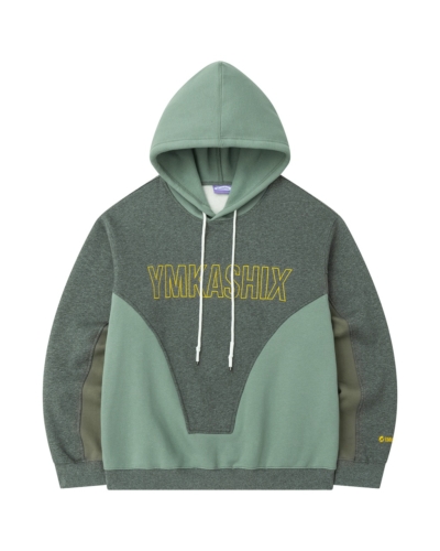 YSH Худи YMKASHIX HTF Three Color Block серый / зеленый