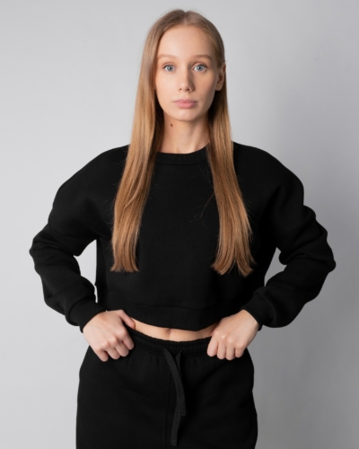 КАРТЕЛЬБ / свитшот укороченный / Crop / черный