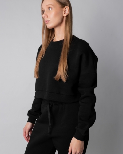 КАРТЕЛЬБ / свитшот укороченный / Crop / черный