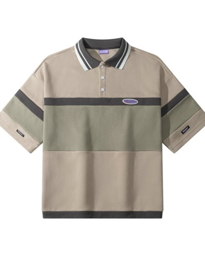 YSH Рубашка поло YMKASHIX темно песочный / темно серый