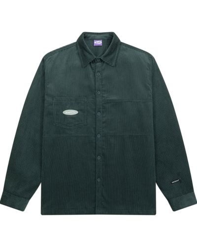 YSH Рубашка YMKASHIX Velvet Button темно изумрудный