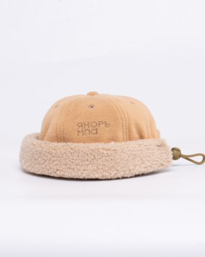 Якорь / докер Портовый бежевый флис / бежевая шерпа бортик