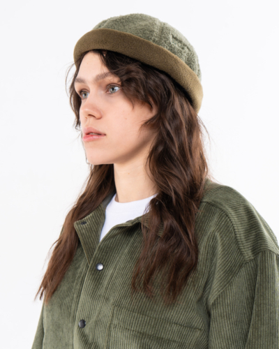 Якорь / докер Портовой зеленая шерпа / хаки флис бортик