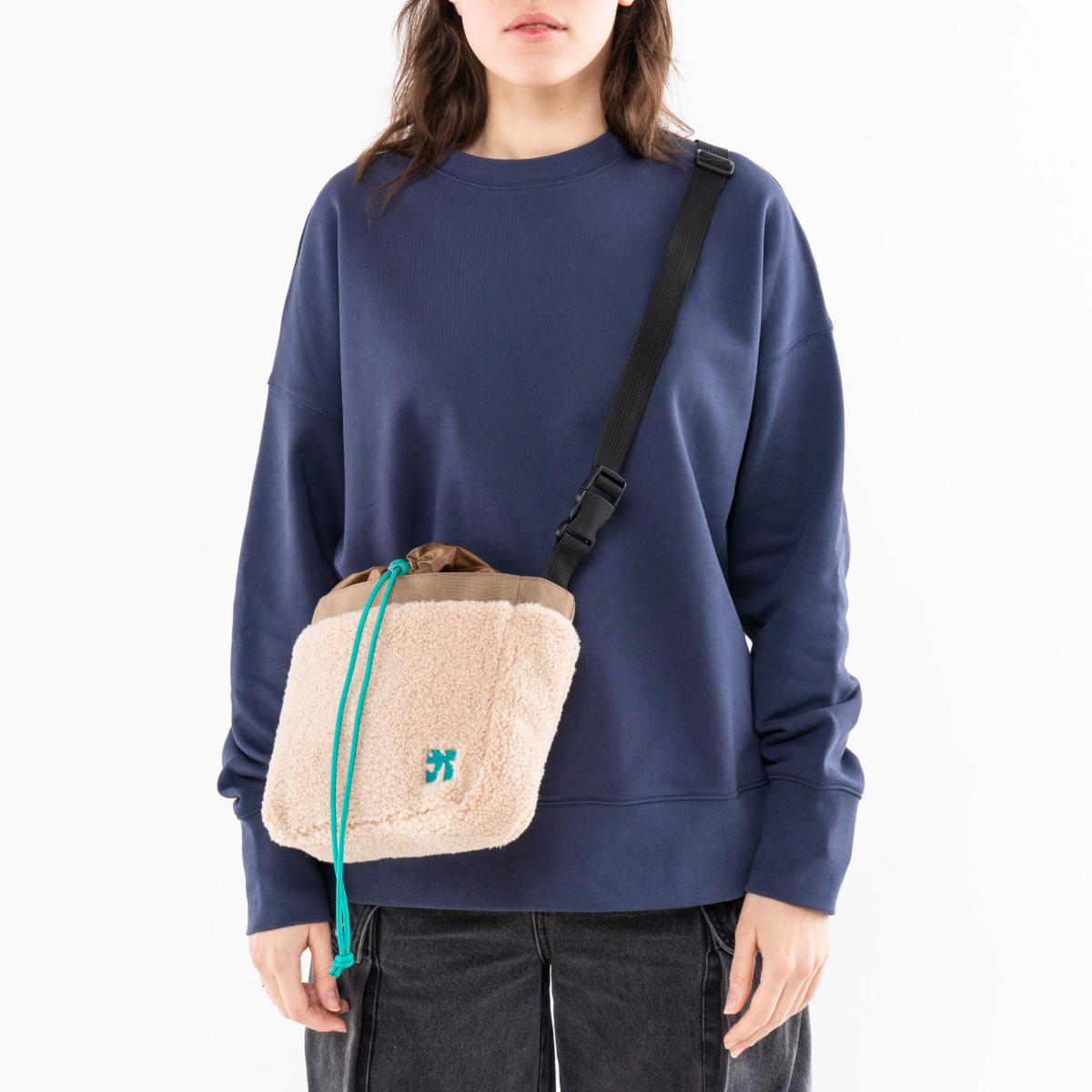 Якорь / сборка мини бежевая шерпа / темно беж нейлон — изображение 5