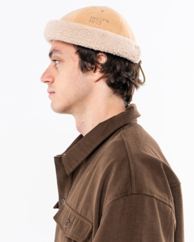 Якорь / докер Портовый бежевый флис / бежевая шерпа бортик