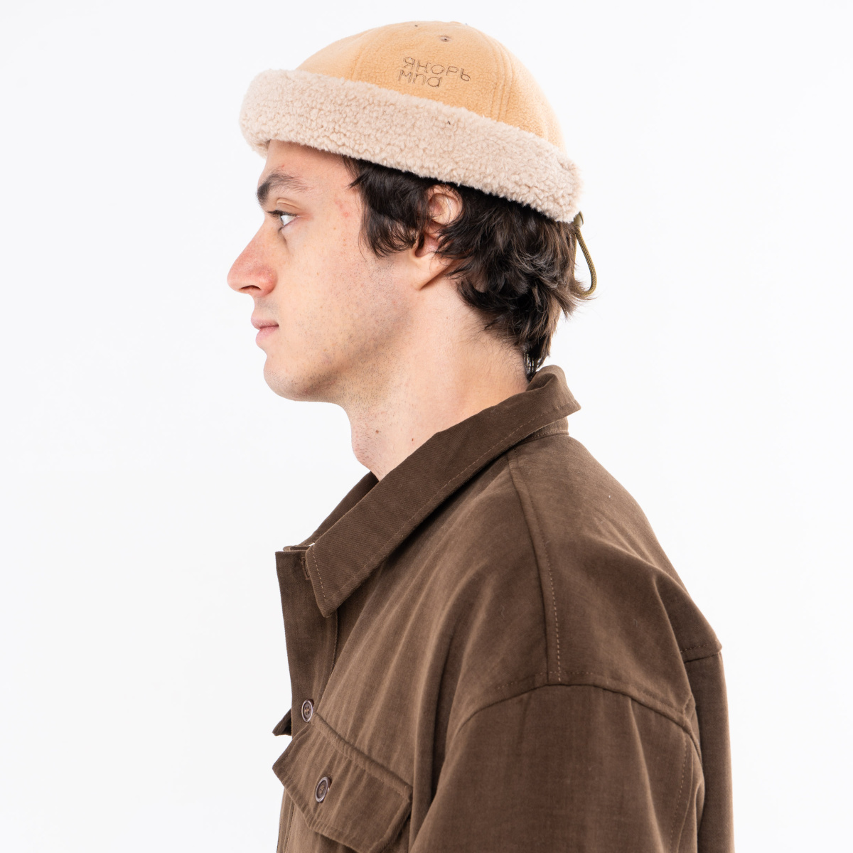 Якорь / докер Портовый бежевый флис / бежевая шерпа бортик — изображение 2