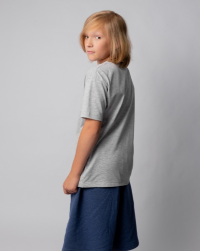 ЯЛК Футболка “KRSK” / св.серый меланж белая надпись / подрост