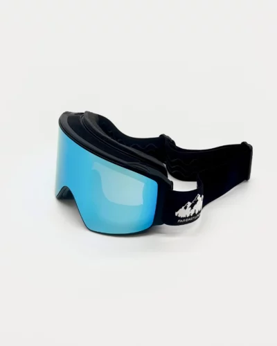 FarEastLocals Маска оптика лыжи снбрд стреп черный/линза синияя + бонус линза