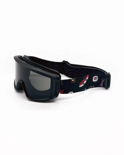 FarEastLocals Маска оптика лыжи снбрд стреп принт /линза черная + бонус линза