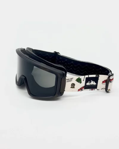 FarEastLocals Маска оптика лыжи снбрд стреп белый/линза черная + бонус линза