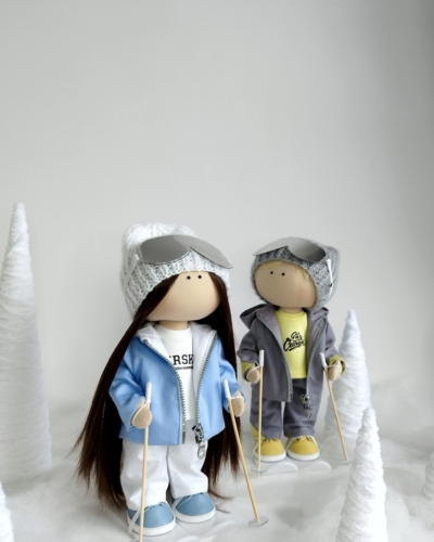 EP Лыжница в голубом костюме, ручная работа @elenaprekrasna_ya