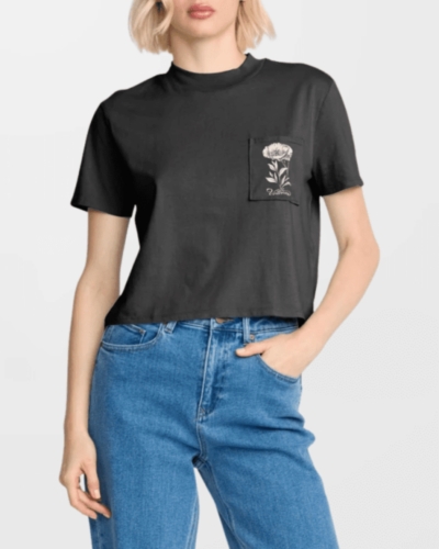 VOLCOM футболка жен B3532500 POCKET DIAL TEE VINTAGE BLACK