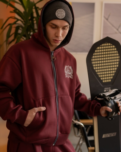 КАРТЕЛЬБ / Толстовка на молнии / Sopka ПОСЛЕ КАТАНИЯ / портвейн / муж