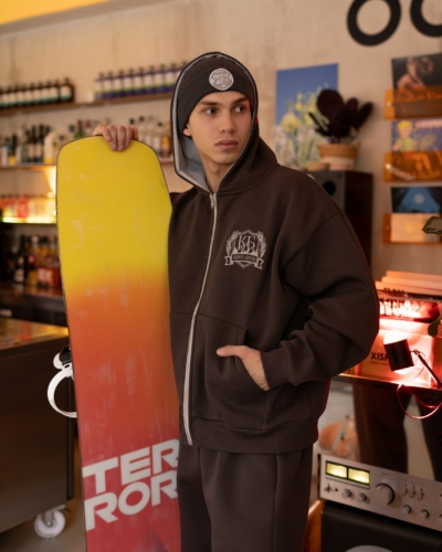 КАРТЕЛЬБ / Толстовка на молнии / Sopka ПОСЛЕ КАТАНИЯ / моро коричневый светлый / муж