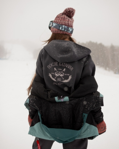 КАРТЕЛЬБ / Толстовка на молнии / Sopka ПОСЛЕ КАТАНИЯ / темно серый / жен