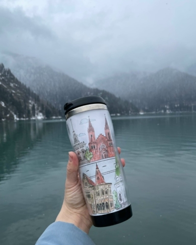 ЯЛК Термостакан герметичный “Город Красноярск” худ. Рыжова Юлия380 мл