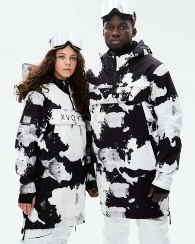 XVOYA анорак BASE софтшел / тайдай белый черный