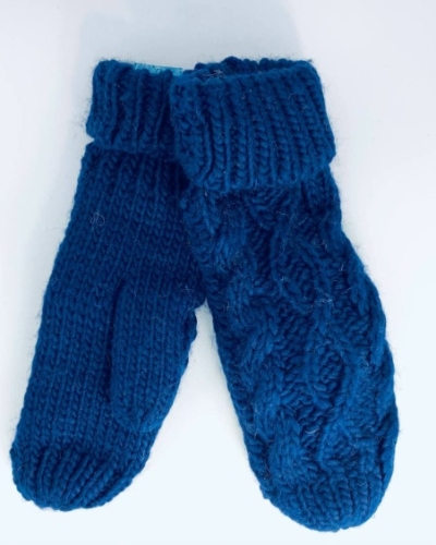 Варежки крупная вязка с подкладом (верх: 85% шерсть, 15% акрил)