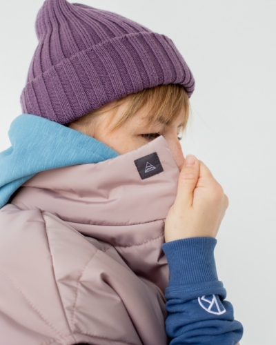 КАРТЕЛЬБ / Шапка 2слоя / лапша / Old School / лаванда (30% шерсть/70% п.акрил)